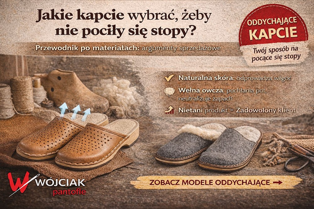 Jakie kapcie wybrać, żeby nie pociły się stopy? Przewodnik po materiałach i argumenty sprzedażowe dla Twojego sklepu