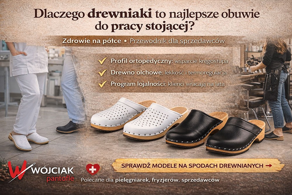 Zdrowie na półce. Dlaczego drewniaki to najlepsze obuwie do pracy stojącej? Przewodnik dla sprzedawców