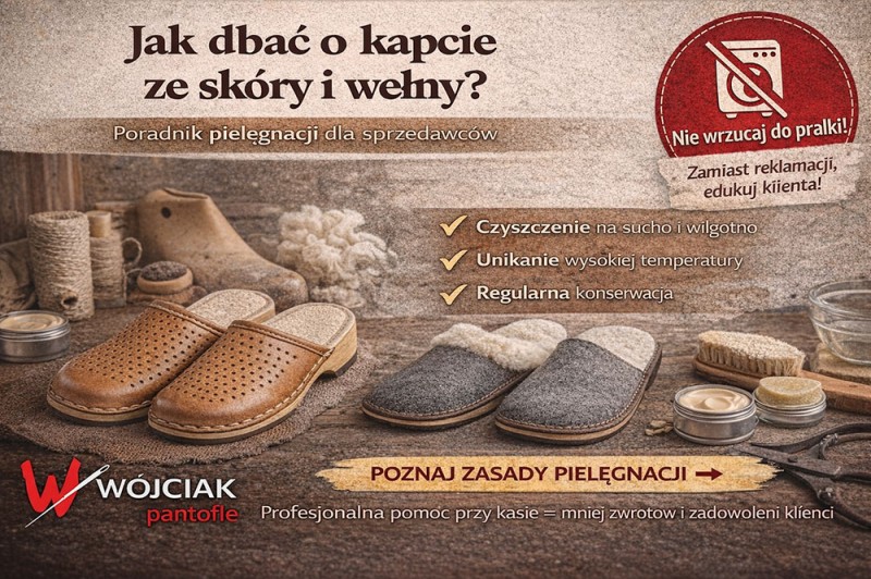 Jak wyczyścić skórzane kapcie i prać modele z wełny owczej? Instrukcja pielęgnacji i gotowe argumenty dla Twojego sklepu
